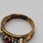 Sterling Silver Gold Plated, Spinel & Aquamarine Ring Blue Photo 5