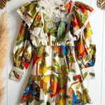 Farm Rio Dress  mini dress floral summer sundress event party vacation crochet Photo 0