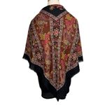 Vintage Betmar Italian woven floral paisley square scarf wrap pareo sarong 45” Black Photo 3