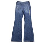 Gap NWT  Women's High Rise Flare Jeans Size 6 Blue Medium Wash Distressed Photo 2