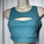 Zella Z by  Women's Sports Bra Activewear Tank Crop Top Cutout Aqua Blue Size S Photo 1