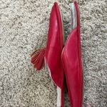 Italeau Fur Lined Tassel Accent Mule Size 38 1/2 Red Photo 9