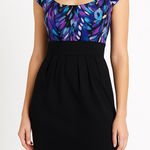 Perception New York peacock print empire waist scoop neck dress, 10 Purple Photo 0