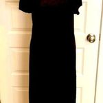 H&M || Black short sleeve long sweater dress with bejeweled collar. Photo 0