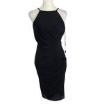 La Femme Halter Open Back Shirred Jersey Short Dress 29312 Black Size 10 NWT Photo 3