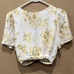 Abercrombie & Fitch White and Yellow Floral Blouse Photo 2