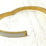 Kate Spade gold tone and white enamel hinged bangle bracelet Photo 6