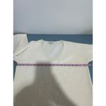 Madewell white sweater size S cotton waffle knit v neck quarter sleeves Photo 6