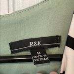 R&K Black and Light Green Ruched Wrap Dress | Medium Photo 1