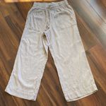 Cynthia Rowley  Linen Rayon Wide Leg Pull On Pants With Pockets Flax Color Photo 0