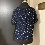 Madewell 💜 Navy Blue Floral Blouse with Keyhole Back Photo 2