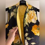 St. John  Black Yellow Sport Floral Double Sided Vest Small Photo 3