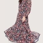 Lost + Wander  Love Story Black Multicolor Paisley Floral Long Sleeve Midi Dress Photo 0