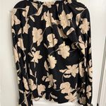 Floral Black Cream Ruffle Tie Photo 5
