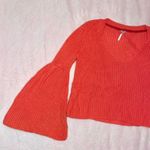 Free People  Damsel Bell Sleeve Sweater in Orange size Small Photo 2