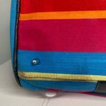 Pineda Covalin Mexico Aztec Multicolor Stripes Canvas Duffle Weekender Bag Photo 5