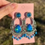 Forever 21 Chic Blue and Silver Statement Earrings Photo 2
