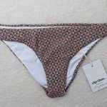 Rhythm NEW . Free People Geo high cut Cheeky bikini bottom coco , size M‎ Photo 0