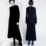 ZARA  Cut Out Cold Shoulder Gothic MIDI  Dress Limited Edition Size Medium Photo 2