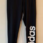Adidas  Legging Womens Small Black Logo Climalite Gym Yoga High Waist Pull On Photo 0