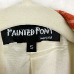 Painted Pony Vintage Linen Blend Blazer Jacket Size Small Artsy Tropical Floral Photo 2