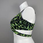 Cacique Bralette Size 42B Bra Mesh Rave Green Black Animal Print Wrap Unlined Photo 2