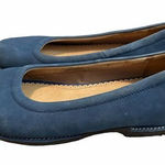 Lands' End Womens Size 6.5 D Blue Leather Slip On Round Toe Flats Photo 0