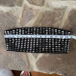 We Wore What black crystal spandex bandeau top cropped strapless party Photo 3