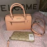 Coach NEW  Leather Peach Colored Purse with Large matching Wallet Photo 0