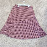 East 5th midi skirt in red brown cream pattern flounce hem flowy Photo 1