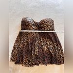 Merona  Leopard Print Push Up Padded Tube Top Tank Flowy Shirt Women’s Sz M EUC Photo 5