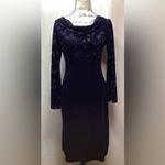 CDC velour cocktail dress. Navy blue embellished. Size 4 Photo 4