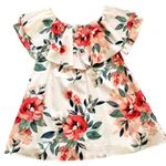 Adrienne Dress Tropical Floral On Off Shoulder Ruffle Neckline Sleeveless Small Photo 7