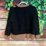 Summersalt  The Luxe Wool Cashmere Blend Button Crewneck Sweater Large Colorblock Photo 4