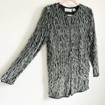 Vintage Black Silver Silk Sequin Cocktail Blazer sz P Small Photo 7