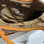 The Sak  Crochet Braided Leather Handle Hi I Satchel Tote Shoulder Bag Brown Photo 9