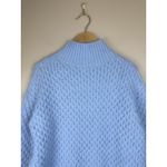 Nordstrom Cable Knit Mock Neck Light Blue Sweater Womens Size XS Photo 6