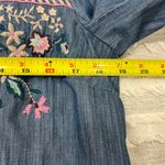 J Jill Floral Embroidered Denim Open Front Jacket Women’s Sz S Boho Hippie EUC Blue Photo 10