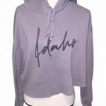 Bella Canvas  Women's Gray Hoodie Crop Sweater Drawstrings Idaho   Photo 0