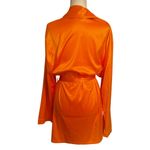 Savage X Fenty Satin Robe Orange Medium Belted Loungewear Size Medium Photo 1