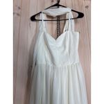 Lulus NWT  Irresistibly Darling Ivory Chiffon Midi Dress and Scarf Set Gala Sz M Photo 3