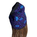 EDELWEISS SKIWEAR Winter Hat Black Purple Geometric Knit Pattern VINTAGE Unisex Photo 2
