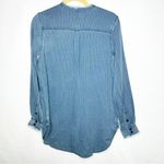 Free People SANDRINE ROSE x  Mandarin Denim Shirt Washed Striped NWT in XS Photo 5
