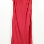 Adrianna Papell Red Linen Blend Dress With Matching Jacket Maxi Dress, Small Photo 0
