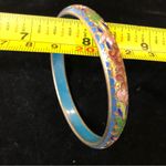 Vintage metal Chinese cloisonné bangle bracelet Blue Photo 4