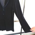 Coldwater Creek Vintage Navy Blue Velvet Blouse Witchy Flowy Corporate Goth Whimsygoth Size 12 Photo 4