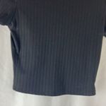 Bozzolo black short sleeves ribbed cropped top woman’s size small Photo 2