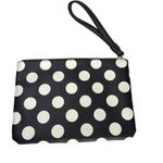 Betsey Johnson Pouch Wristlet Cluth Purse Black White Polka Dots Photo 2