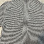 Ribbed mock neck sweater long sleeve tight sculpting sweater Gray Photo 1