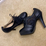 Women’s Black High Heel Booties with Lace Detail EU Size 38 US 7/7.5 NEW Black Photo 2